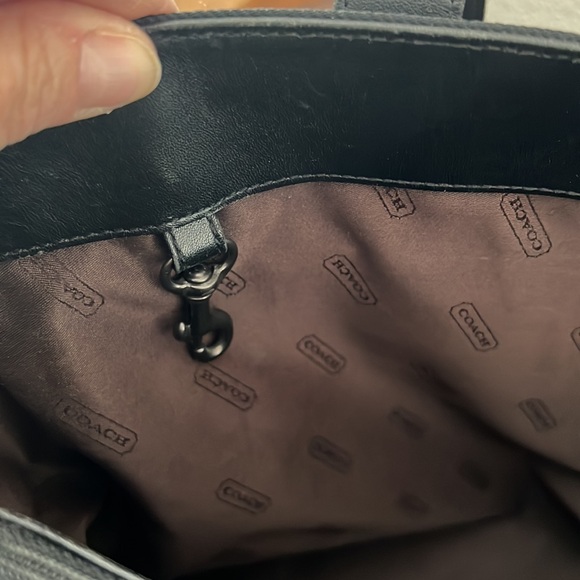 Coach Extra large vintage tote black leather trimmed - Picture 11 of 14